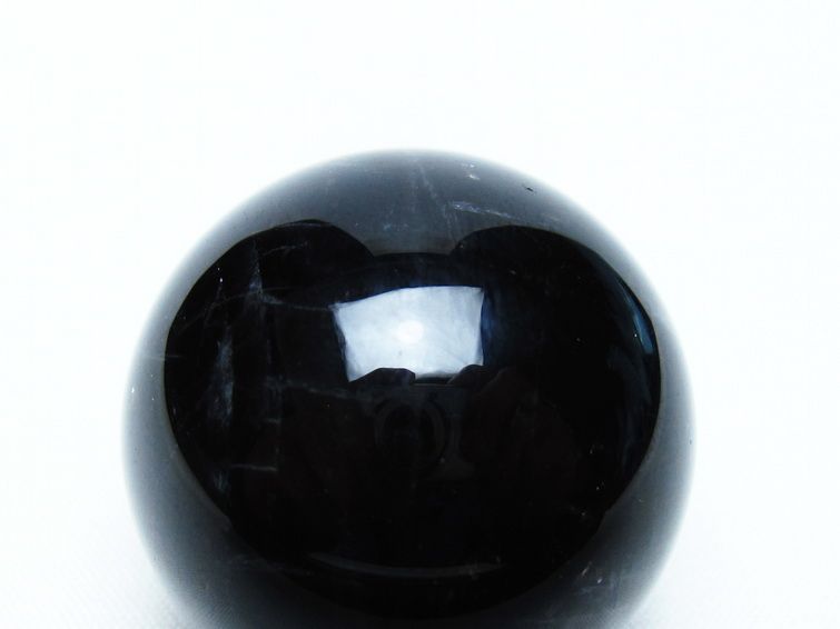 モリオン 丸玉 36mm 黒水晶 スフィア 置物 一点物 141-8082