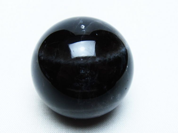 モリオン 丸玉 36mm 黒水晶 スフィア 置物 一点物 141-8084