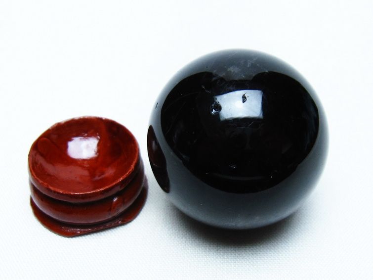 モリオン 丸玉 35mm 黒水晶 スフィア 置物 一点物 141-8085