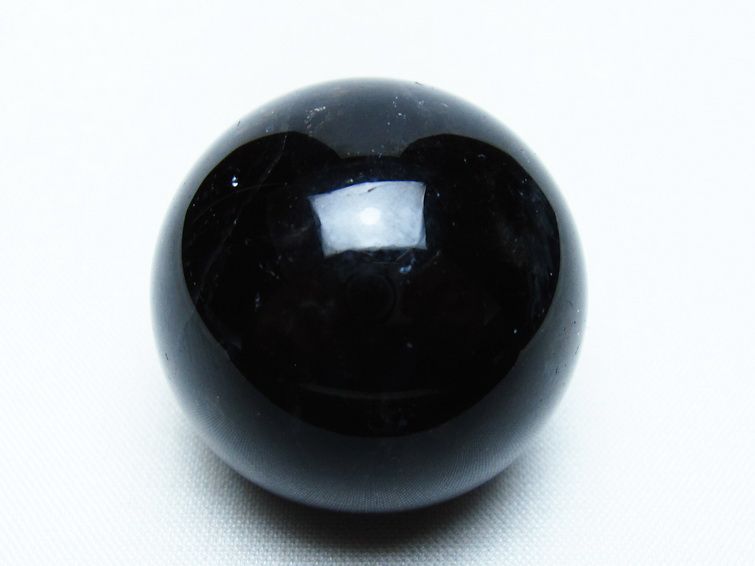 モリオン 丸玉 35mm 黒水晶 スフィア 置物 一点物 141-8086