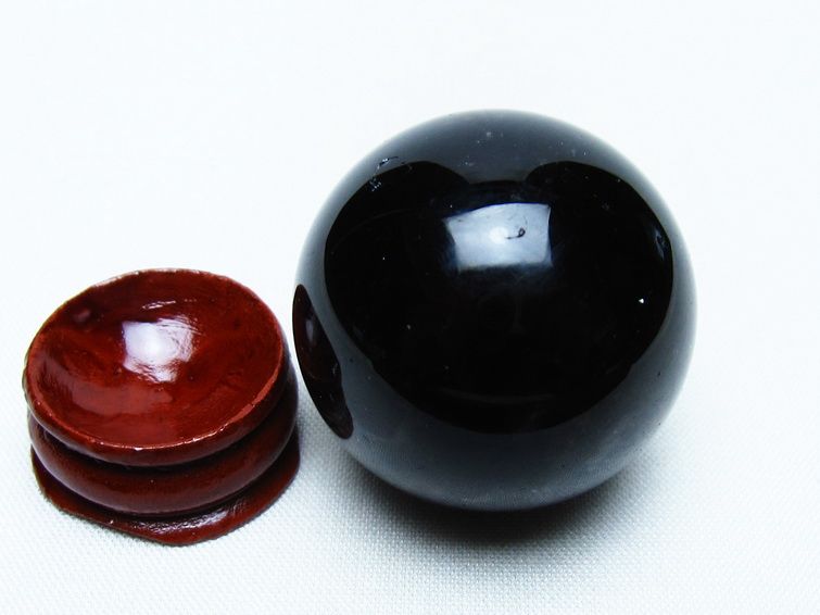 モリオン 丸玉 35mm 黒水晶 スフィア 置物 一点物 141-8107