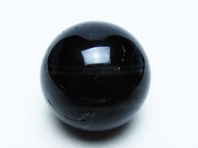 モリオン 丸玉 35mm 黒水晶 スフィア 置物 一点物 141-8108