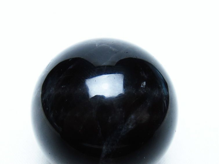 モリオン 丸玉 35mm 黒水晶 スフィア 置物 一点物 141-8114