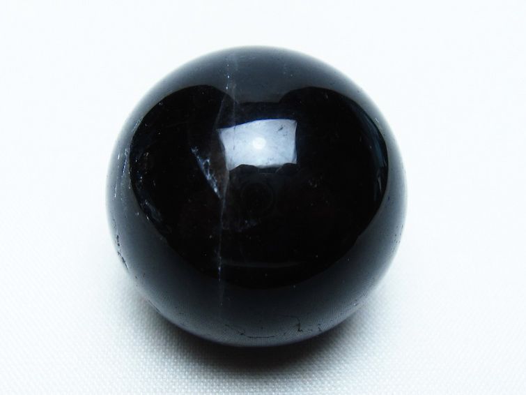 黒水晶 丸玉 34mm モリオン スフィア 置物 一点物 141-8120