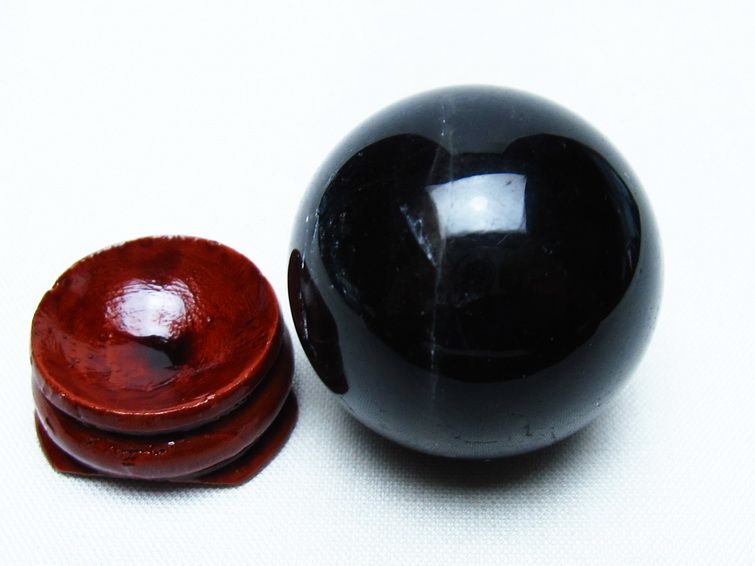 黒水晶 丸玉 34mm モリオン スフィア 置物 一点物 141-8120