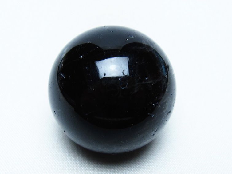 黒水晶 丸玉 34mm モリオン スフィア 置物 一点物 141-8129