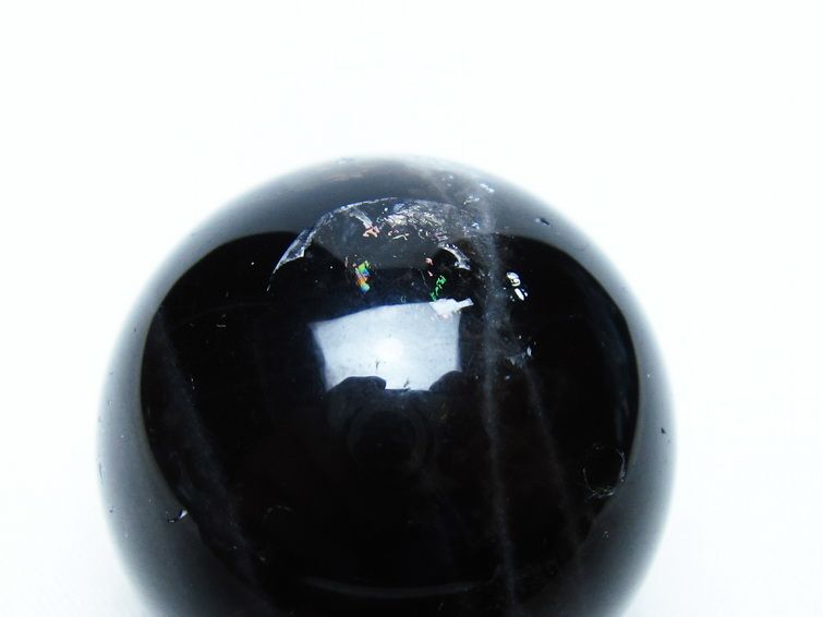 黒水晶 丸玉 34mm モリオン スフィア 置物 一点物 141-8133