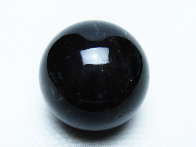 黒水晶 丸玉 34mm モリオン スフィア 置物 一点物 141-8137