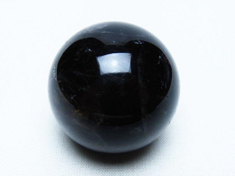 黒水晶 丸玉 34mm モリオン スフィア 置物 一点物 141-8138