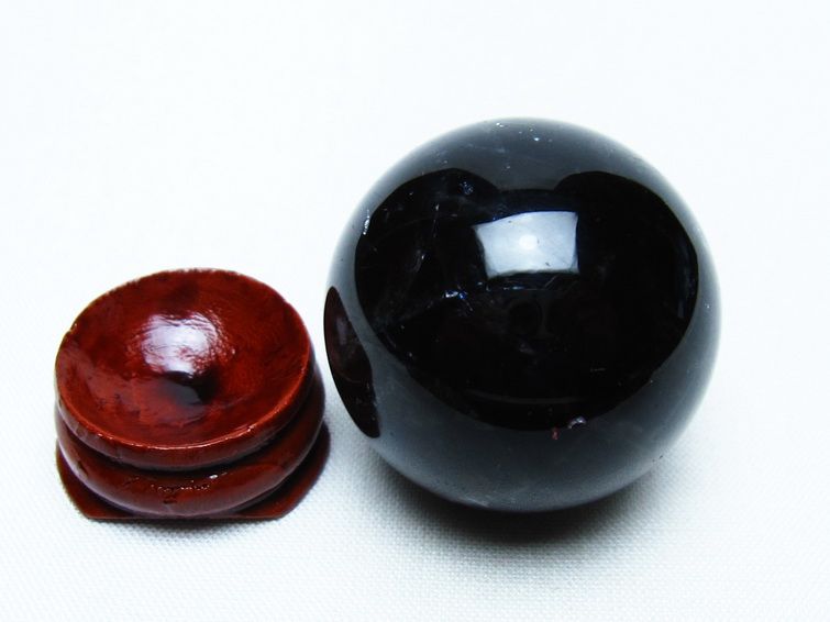 黒水晶 丸玉 34mm モリオン スフィア 置物 一点物 141-8142
