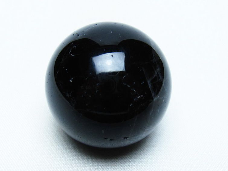 黒水晶 丸玉 34mm モリオン スフィア 置物 一点物 141-8149