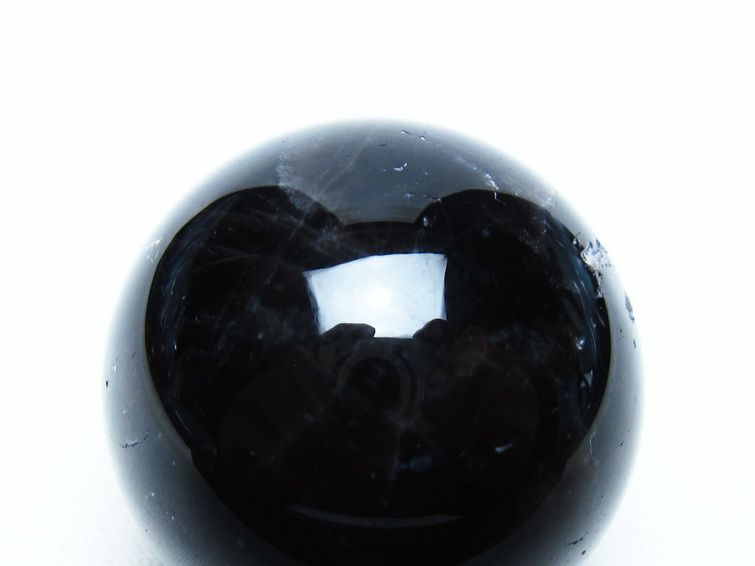 黒水晶 丸玉 34mm モリオン スフィア 置物 一点物 141-8154