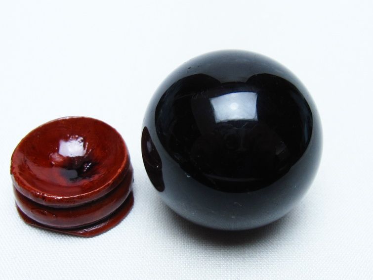 黒水晶 丸玉 35mm モリオン スフィア 置物 一点物 141-8201