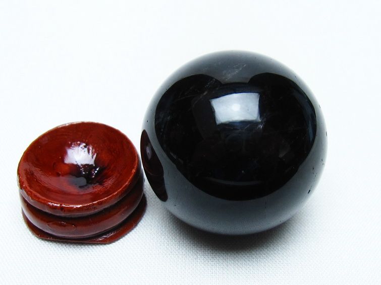 黒水晶 丸玉 35mm モリオン スフィア 置物 一点物 141-8212