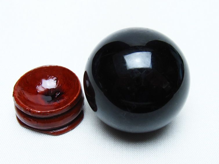 黒水晶 丸玉 35mm モリオン スフィア 置物 一点物 141-8213