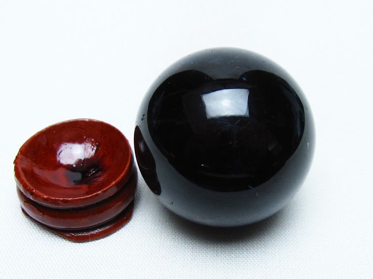 黒水晶 丸玉 35mm モリオン スフィア 置物 一点物 141-8216