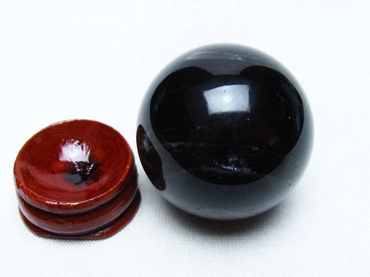 黒水晶 丸玉 35mm モリオン スフィア 置物 一点物 141-8217