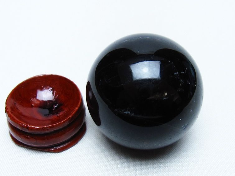黒水晶 丸玉 34mm モリオン スフィア 置物 一点物 141-8225
