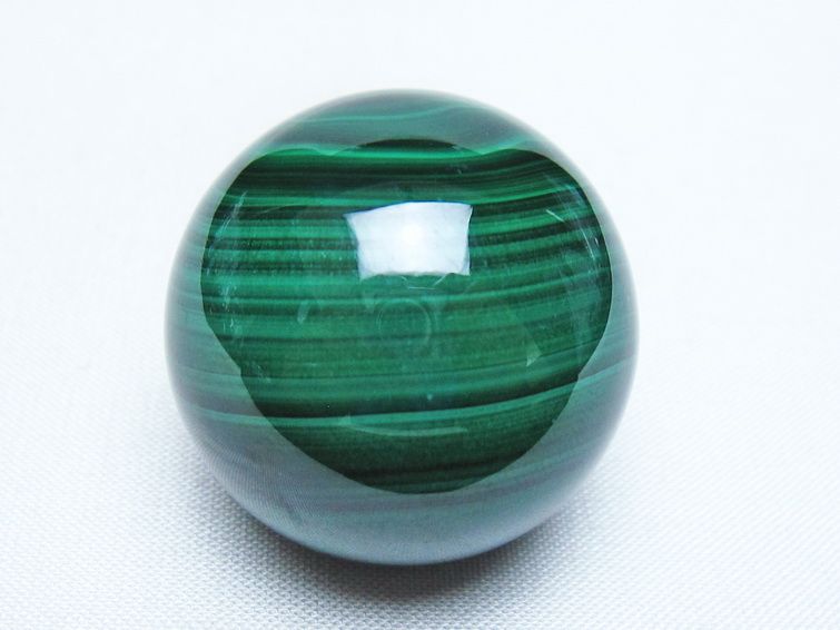 マラカイト 丸玉 34mm スフィア 置物 一点物 141-8273