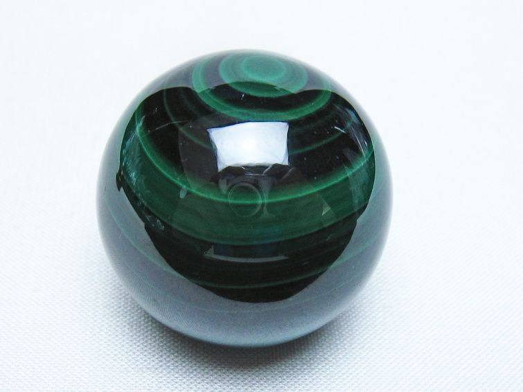 マラカイト 丸玉 34mm スフィア 置物 一点物 141-8274