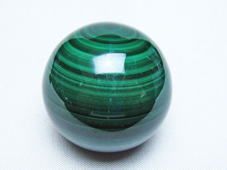 マラカイト 丸玉 38mm スフィア 置物 一点物 141-8285