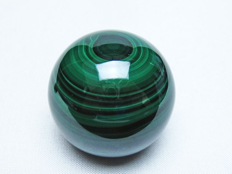 マラカイト 丸玉 40mm スフィア 置物 一点物 141-8294
