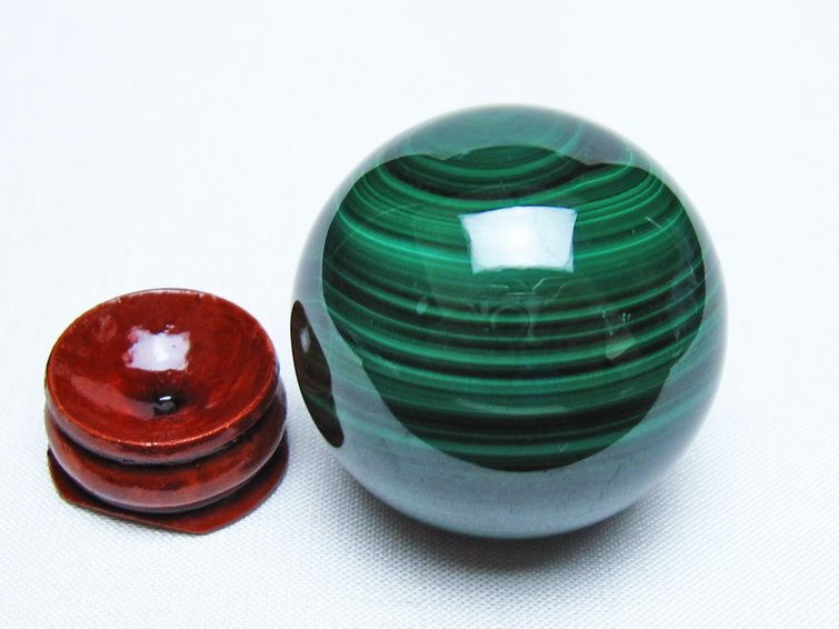 マラカイト 丸玉 41mm スフィア 置物 一点物 141-8301