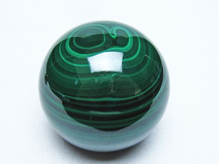 マラカイト 丸玉 46mm スフィア 置物 一点物 141-8310