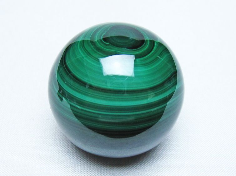マラカイト 丸玉 42mm スフィア 置物 一点物 141-8311