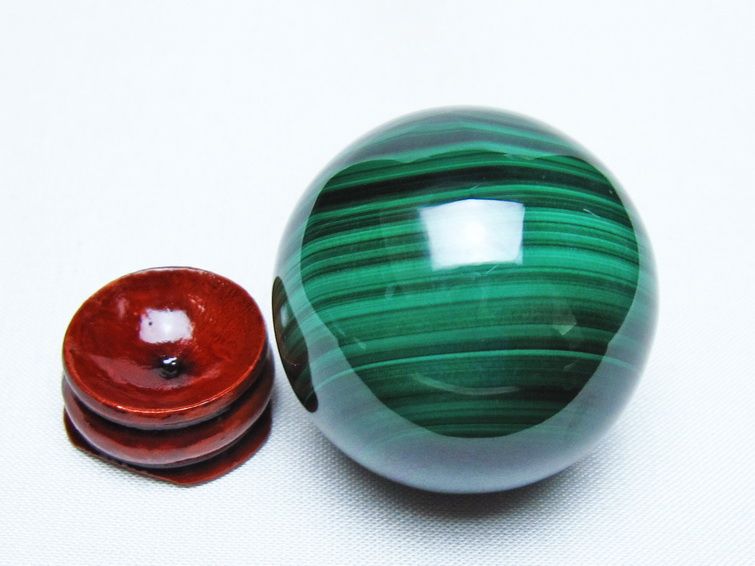 マラカイト 丸玉 41mm スフィア 置物 一点物 141-8313