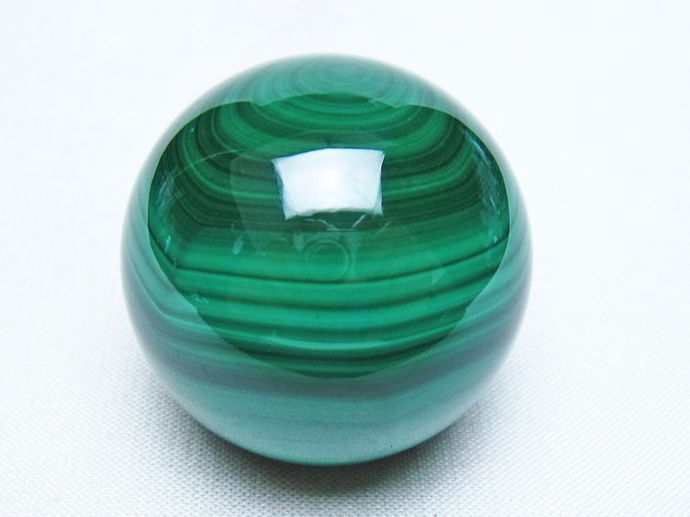 マラカイト 丸玉 38mm スフィア 置物 一点物 141-8334