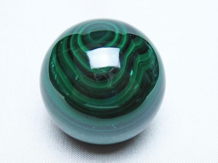 マラカイト 丸玉 38mm スフィア 置物 一点物 141-8337