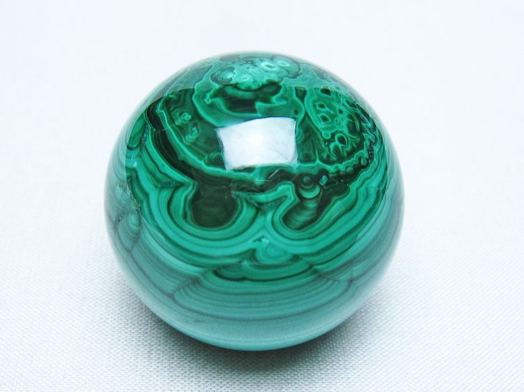 マラカイト 丸玉 38mm スフィア 置物 一点物 141-8341