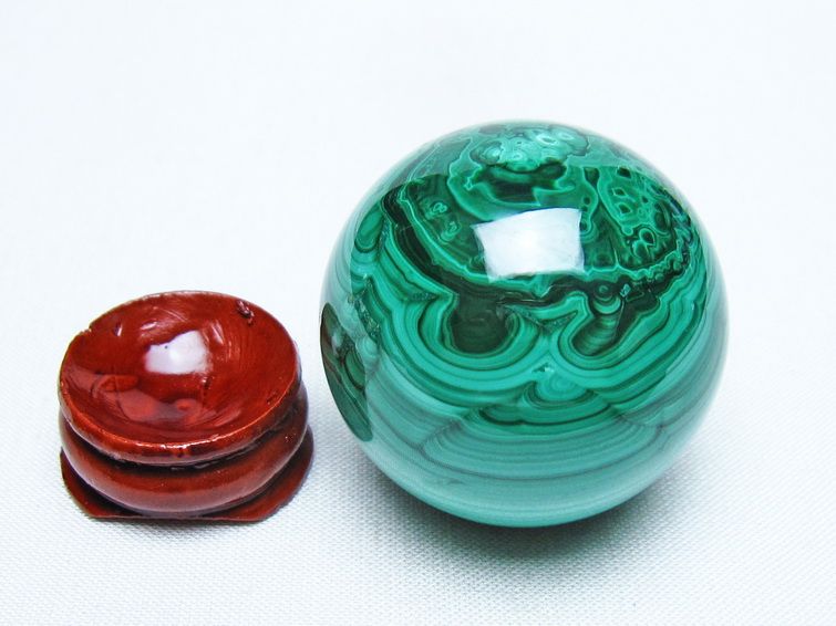マラカイト 丸玉 38mm スフィア 置物 一点物 141-8341