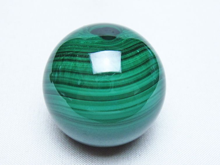 マラカイト 丸玉 38mm スフィア 置物 一点物 141-8343