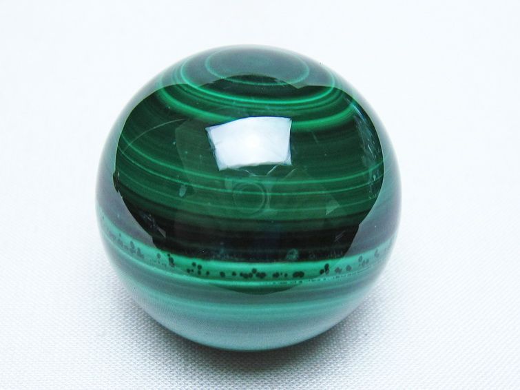 マラカイト 丸玉 38mm スフィア 置物 一点物 141-8344