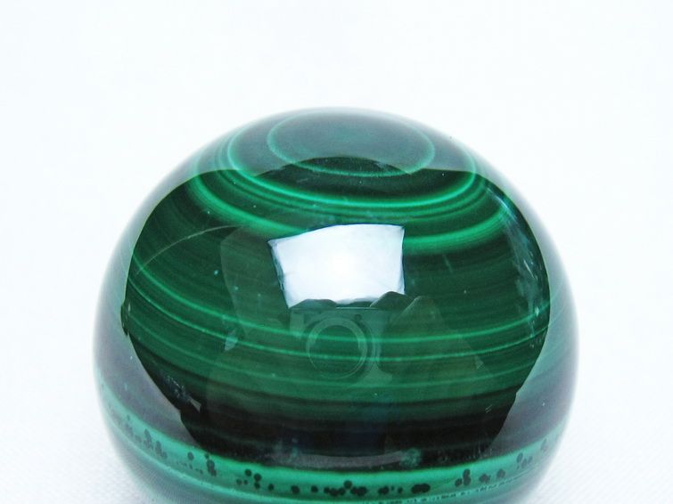 マラカイト 丸玉 38mm スフィア 置物 一点物 141-8344