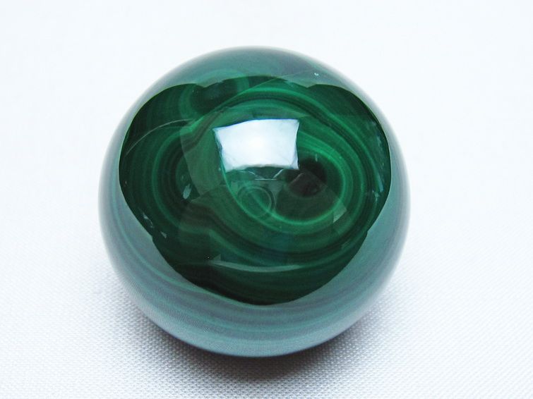 マラカイト 丸玉 38mm スフィア 置物 一点物 141-8352