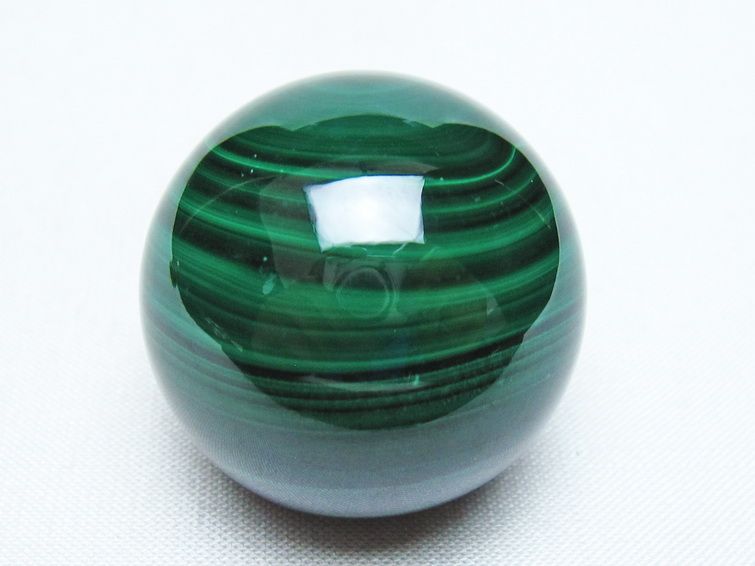マラカイト 丸玉 34mm スフィア 置物 一点物 141-8374