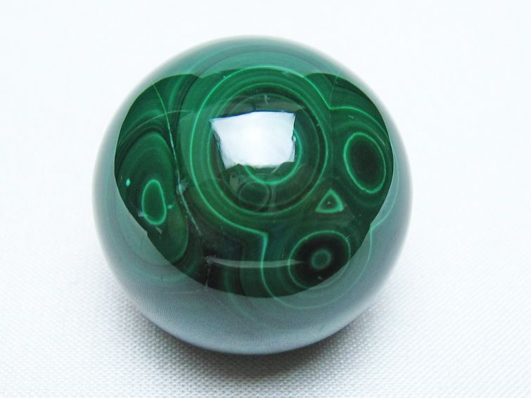 マラカイト 丸玉 34mm スフィア 置物 一点物 141-8376