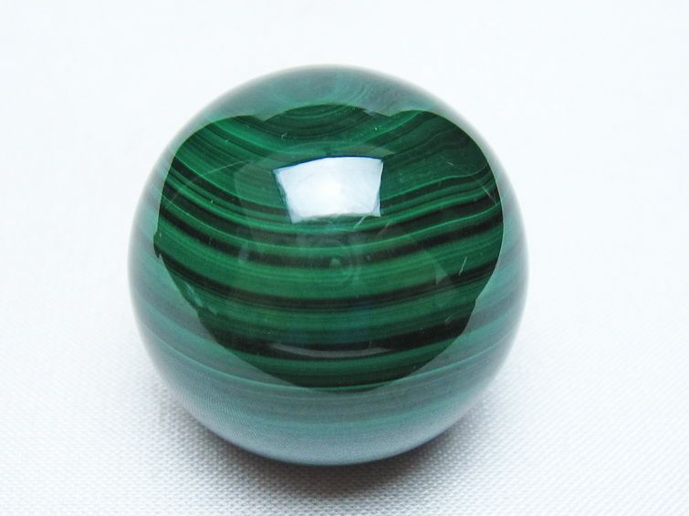 マラカイト 丸玉 34mm スフィア 置物 一点物 141-8377