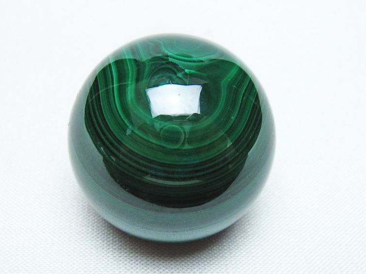 マラカイト 丸玉 32mm スフィア 置物 一点物 141-8384