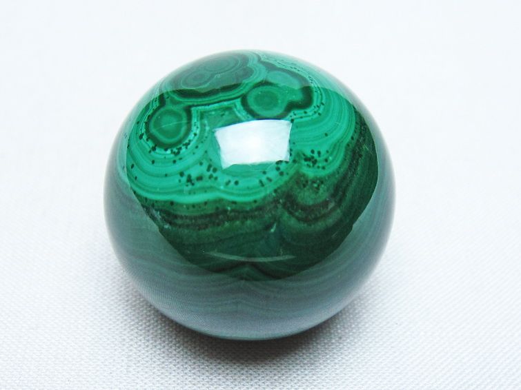 マラカイト 丸玉 32mm スフィア 置物 一点物 141-8385