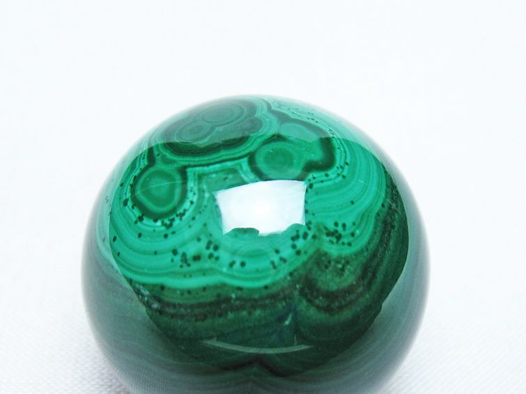 マラカイト 丸玉 32mm スフィア 置物 一点物 141-8385
