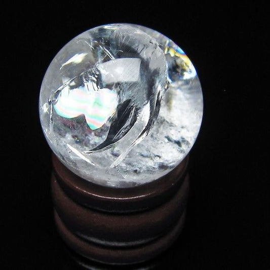 アイリスクォーツ 水晶 丸玉 虹入り 25mm スフィア 水晶玉 置物 原石 一点物 141-8487