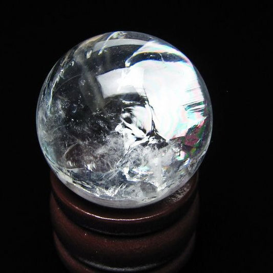 アイリスクォーツ 水晶 丸玉 虹入り 25mm スフィア 水晶玉 置物 原石 一点物 141-8491