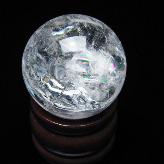 アイリスクォーツ 水晶 丸玉 虹入り 25mm スフィア 水晶玉 置物 原石 一点物 141-8494
