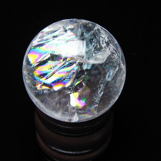 アイリスクォーツ 水晶 丸玉 虹入り 27mm スフィア 水晶玉 置物 原石 一点物 141-8531