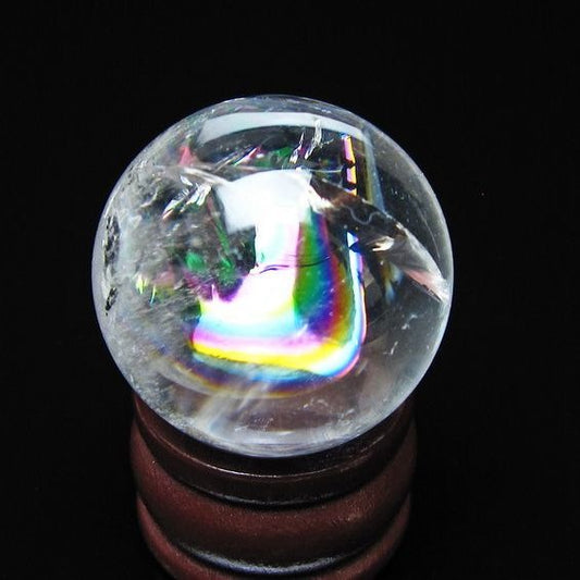 アイリスクォーツ 水晶 丸玉 虹入り 27mm スフィア 水晶玉 置物 原石 一点物 141-8537