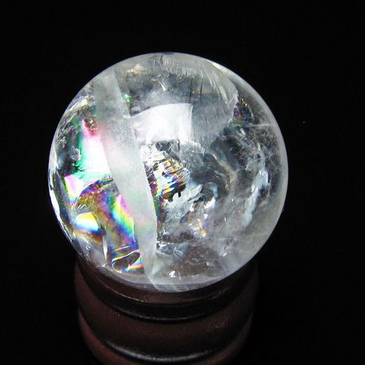 アイリスクォーツ 水晶 丸玉 虹入り 27mm スフィア 水晶玉 置物 原石 一点物 141-8540